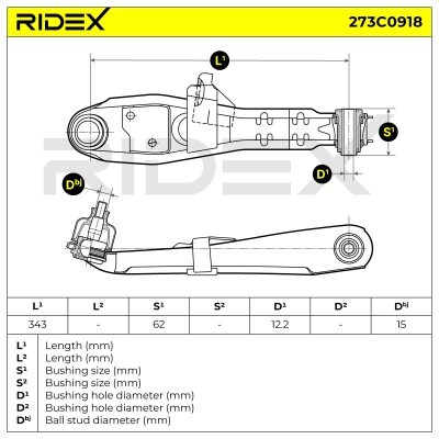 Querlenker RIDEX 273C0918 273C0918 - foto 8