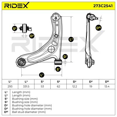 Querlenker RIDEX 273C2541 273C2541 - foto 8