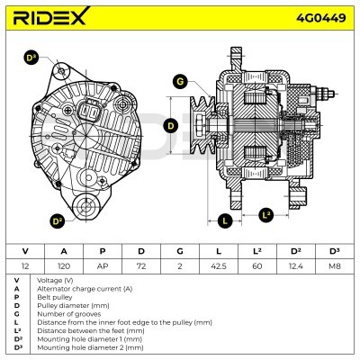 Generator RIDEX 4G0449 4G0449 - foto 7