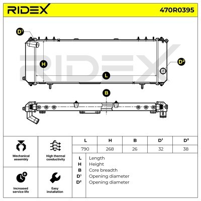 Kühler, Motorkühlung RIDEX 470R0395 470R0395 - foto 5