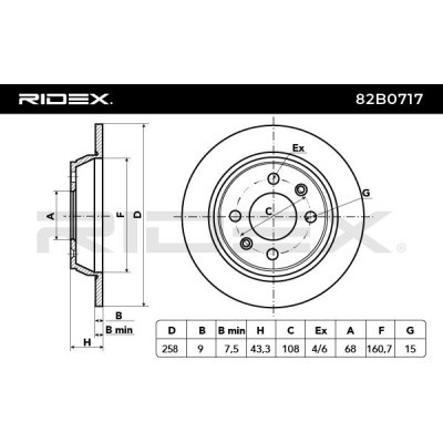 Bremsscheibe RIDEX 82B0717 82B0717 - foto 5