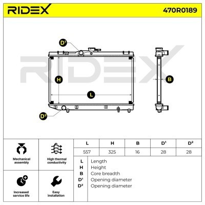 Kühler, Motorkühlung RIDEX 470R0189 470R0189 - foto 5