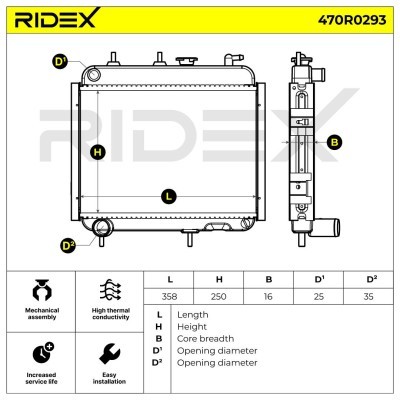 Kühler, Motorkühlung RIDEX 470R0293 470R0293 - foto 8