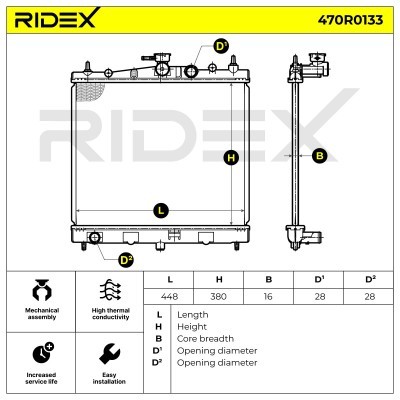 Kühler, Motorkühlung RIDEX 470R0133 470R0133 - foto 4
