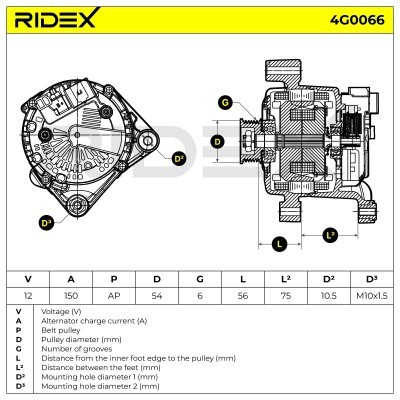 Generator RIDEX 4G0066 4G0066 - foto 6