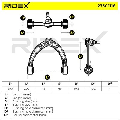 Querlenker RIDEX 273C1116 273C1116 - foto 8