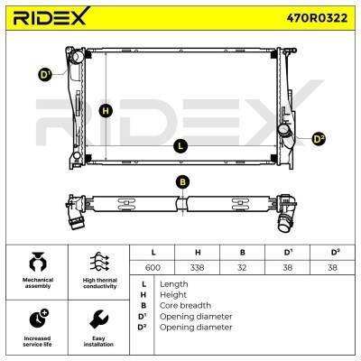 Kühler, Motorkühlung RIDEX 470R0322 470R0322 - foto 5