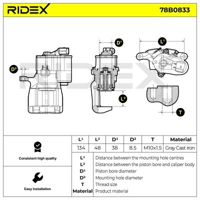 Bremssattel RIDEX 78B0833 78B0833 - foto 5