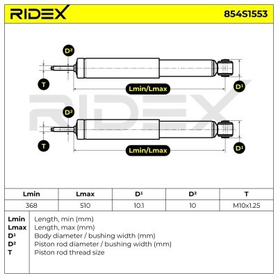 Stoßdämpfer RIDEX 854S1553 854S1553 - foto 7
