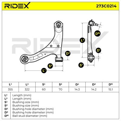 Querlenker RIDEX 273C0214 273C0214 - foto 8