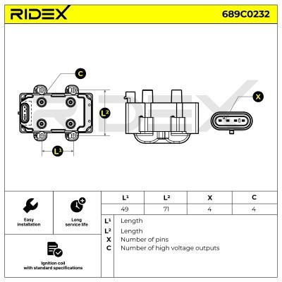 Zündspule RIDEX 689C0232 689C0232 - foto 7