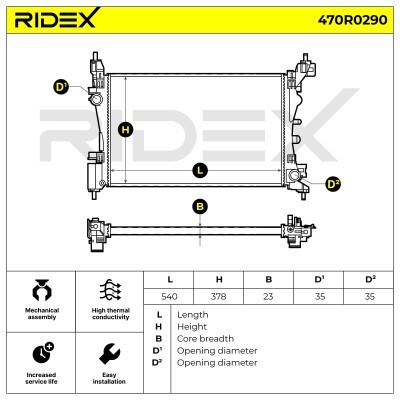 Kühler, Motorkühlung RIDEX 470R0290 470R0290 - foto 4