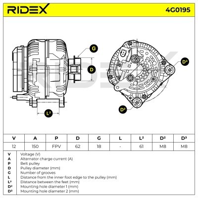 Generator RIDEX 4G0195 4G0195 - foto 7