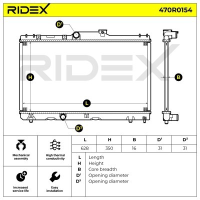 Kühler, Motorkühlung RIDEX 470R0154 470R0154 - foto 7