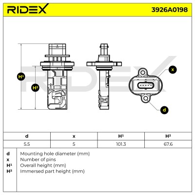 Luftmassenmesser RIDEX 3926A0198 3926A0198 - foto 6