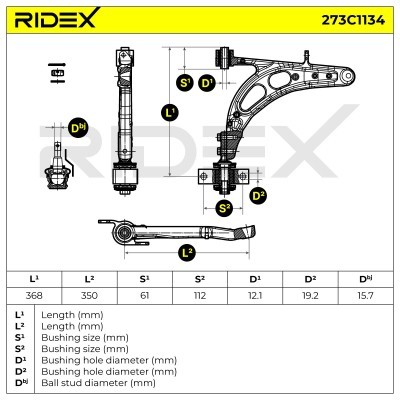 Querlenker RIDEX 273C1134 273C1134 - foto 7