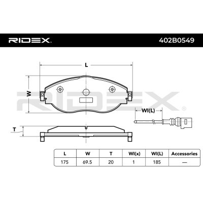Bremsbeläge Satz RIDEX 402B0549 402B0549 - foto 3