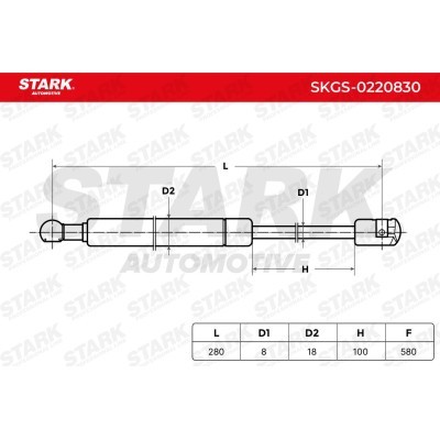 Gasfeder, Koffer-/Laderaum Stark SKGS-0220830 SKGS-0220830 - foto 6