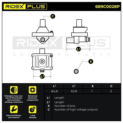 Zündspule RIDEX 689C0028P 689C0028P - foto 11