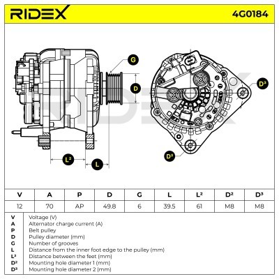 Generator RIDEX 4G0184 4G0184 - foto 5