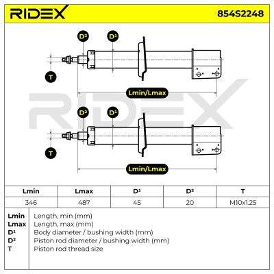 Stoßdämpfer RIDEX 854S2248 854S2248 - foto 6