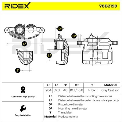 Bremssattel RIDEX 78B2199 78B2199 - foto 6