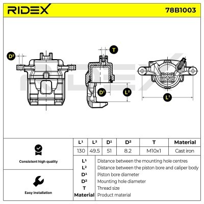 Bremssattel RIDEX 78B1003 78B1003 - foto 5