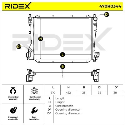Kühler, Motorkühlung RIDEX 470R0344 470R0344 - foto 9