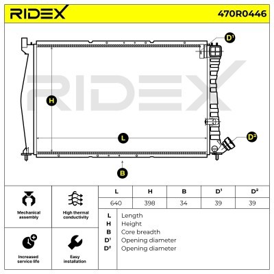 Kühler, Motorkühlung RIDEX 470R0446 470R0446 - foto 5