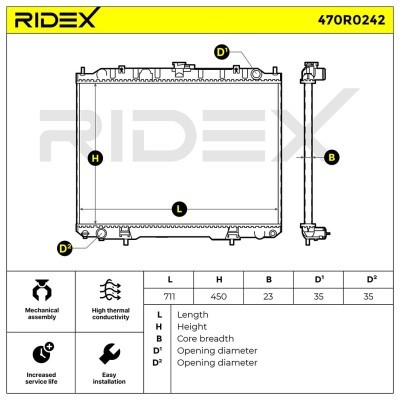 Kühler, Motorkühlung RIDEX 470R0242 470R0242 - foto 4