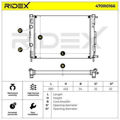 Kühler, Motorkühlung RIDEX 470R0166 470R0166 - foto 7