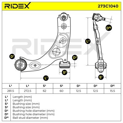 Querlenker RIDEX 273C1040 273C1040 - foto 7