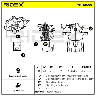 Bremssattel RIDEX 78B0599 78B0599 - foto 7