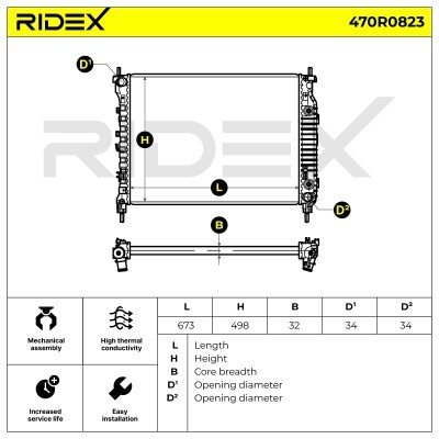 Kühler, Motorkühlung RIDEX 470R0823 470R0823 - foto 4