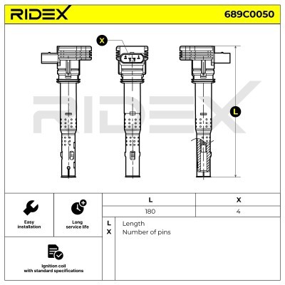 Zündspule RIDEX 689C0050 689C0050 - foto 3