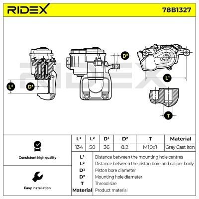 Bremssattel RIDEX 78B1327 78B1327 - foto 7