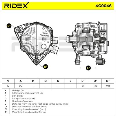 Generator RIDEX 4G0046 4G0046 - foto 6
