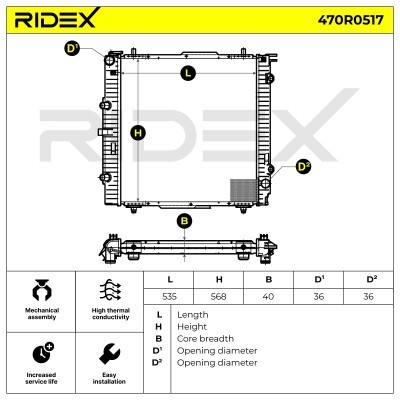 Kühler, Motorkühlung RIDEX 470R0517 470R0517 - foto 3