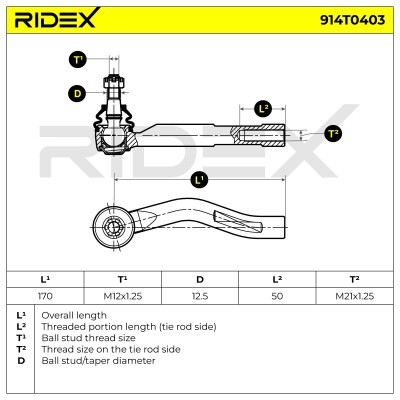 Spurstangenkopf RIDEX 914T0403 914T0403 - foto 6