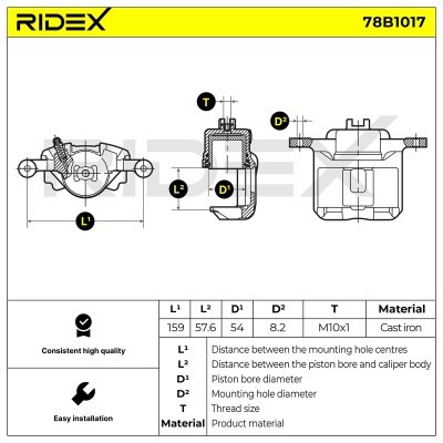 Bremssattel RIDEX 78B1017 78B1017 - foto 6