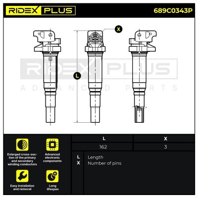 Zündspule RIDEX 689C0343P 689C0343P - foto 8