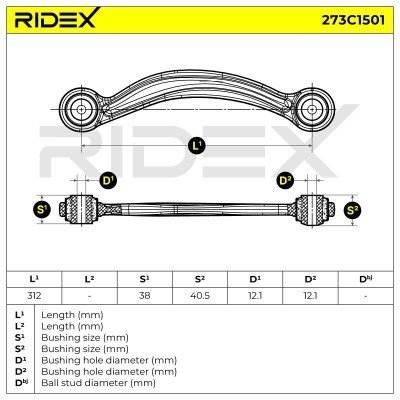 Querlenker RIDEX 273C1501 273C1501 - foto 7
