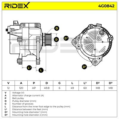 Generator RIDEX 4G0842 4G0842 - foto 6