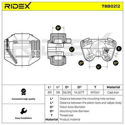Bremssattel RIDEX 78B0212 78B0212 - foto 6