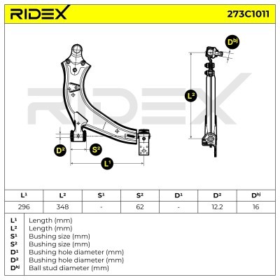 Querlenker RIDEX 273C1011 273C1011 - foto 5