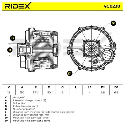 Generator RIDEX 4G0230 4G0230 - foto 7