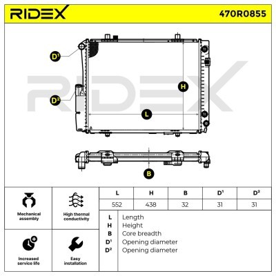 Kühler, Motorkühlung RIDEX 470R0855 470R0855 - foto 5