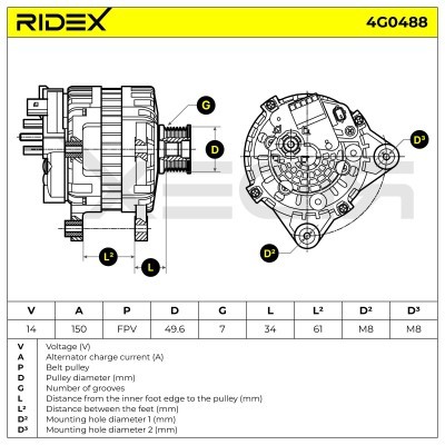 Generator RIDEX 4G0488 4G0488 - foto 7