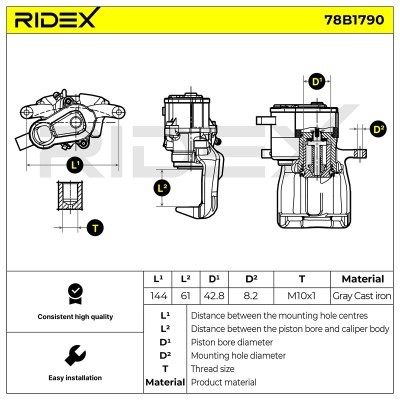 Bremssattel RIDEX 78B1790 78B1790 - foto 6