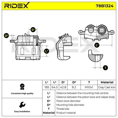 Bremssattel RIDEX 78B1324 78B1324 - foto 7